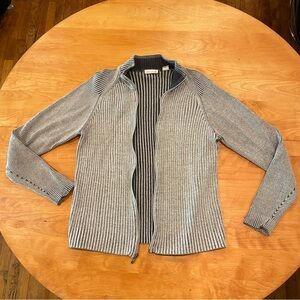 EUC “DKNY jeans” ribbed sweater cardigan zipper front